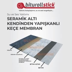 Islak Hacim Seramik Altı Su ve Ses Yalıtımlı Yapışkanlı Tekstil Membranı 10m2